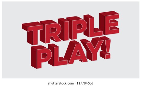 3D Lettering Triple Play