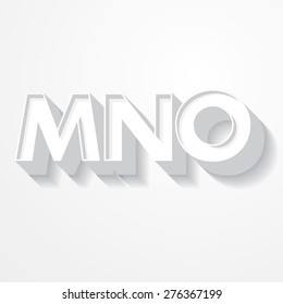 3d lettering/typeface/typography vector/illustration m,n,o