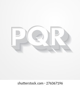 3d lettering/typeface/typography vector/illustration p,q,r