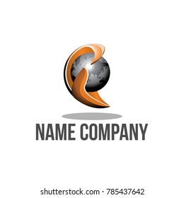 3D letters f concept logo