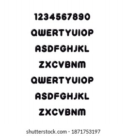 3D letters font set icon sign vector, Stylish trendy letters font set icon sign vector  