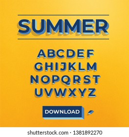 3D Letters Vector Summer Vibes Long Shadow