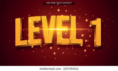 3D level text with light ornament luxury vector file