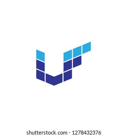 3D LF logo letter design