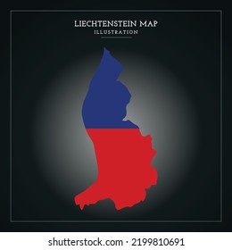 3D Liechtenstein Map Vector Illustration