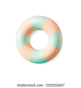 3d Life Buoy or Lifebuoy Plasticine Cartoon Style Isolated on a White Background. Vector illustration of Lifebelt