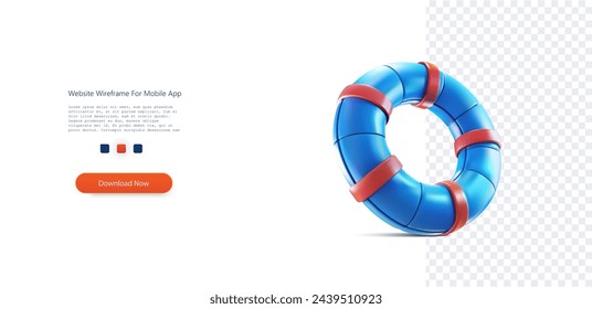 3D Lifebuoy - Símbolo de Seguridad y Rescate. Ilustración 3D vívida de un salvavidas, un símbolo de asistencia, seguridad y apoyo, aislado en un fondo transparente. Ilustración de vector