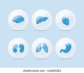 3D Light Blue Medical Icons, Buttons