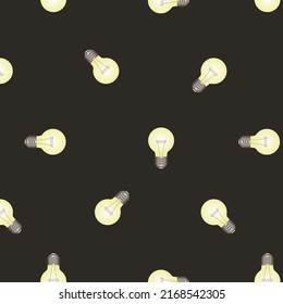 3D light bulb polka dot seamless pattern yellow