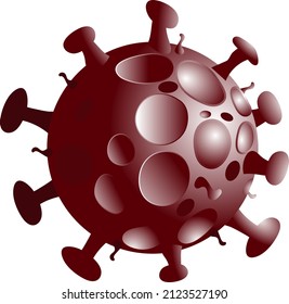 Eine 3D-ähnliche Zeichnung eines fantasievollen Virus einzeln auf Weiß