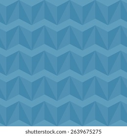 3d like geometric seamless pattern with monochrome blue triangles