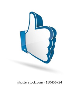3d like thumb up symbol vector EPS10