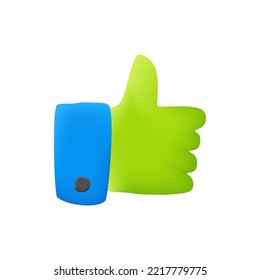 3d Like vector icon. Concept for love and thumb up. Social network like icon