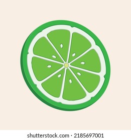 3D Lime Slice Icon Illustration, Fruit Theme For Your Decoration Image