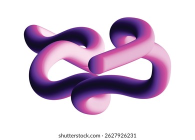 Nudo Abstractas de línea 3D con rosa y amarillo.