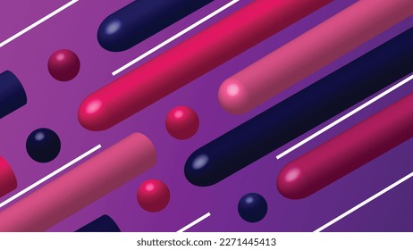 3D line and dot abstract geometry vector design for background poster wallpaper template