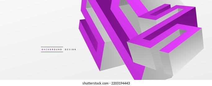 Fondo abstracto geométrico creativo de 3d línea. Plantilla de negocios de moda para tecno para papel de pared, banner, fondo o aterrizaje