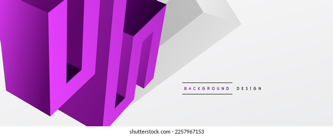Fondo abstracto geométrico creativo de 3d línea. Plantilla de negocios de moda para tecno para papel de pared, banner, fondo o aterrizaje