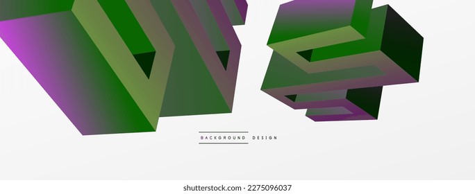 Fondo abstracto geométrico creativo de 3d línea. Plantilla de negocios de moda para tecno para papel de pared, banner, fondo o aterrizaje