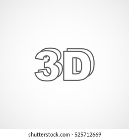 3D Line Icon On White Background