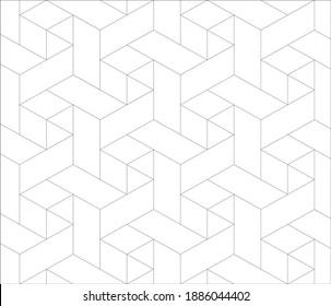 3d Line Isometric Square Box Pattern