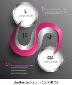 3D line modern with circle. / Can use for business cocnept / educatin diagram / object for printing / web menu / rotation concept.