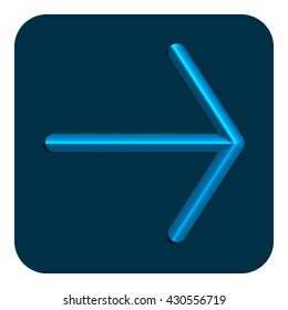 3d line neon arrow web icon blue color