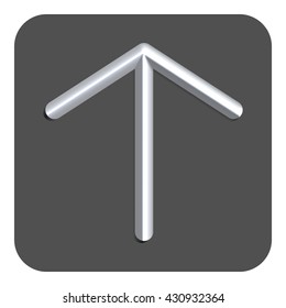 3d Line Neon Arrow Web Icon, Gray Color. Vector Icon.