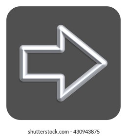3d Line Neon Arrow Web Icon, Gray Color. Vector Icon.