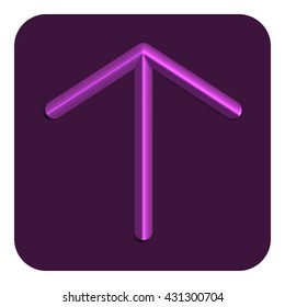 3d Line Neon Arrow Web Icon, Purple Color. UI Icon.