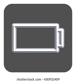 3d Line Neon battery Web Icon, Gray Color. Vector Icon.