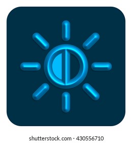 3d line neon brightness web icon blue color