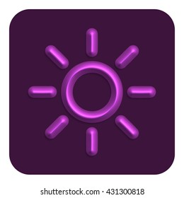 3d Line Neon Brightness Web Icon, Purple Color. UI Icon.