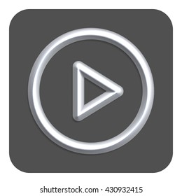 3d Line Neon Play Web Icon, Gray Color. Vector Icon.