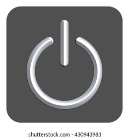3d Line Neon Power Web Icon, Gray Color. Vector Icon.