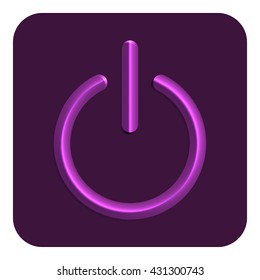 3d Line Neon Power Web Icon, Purple Color. UI Icon.
