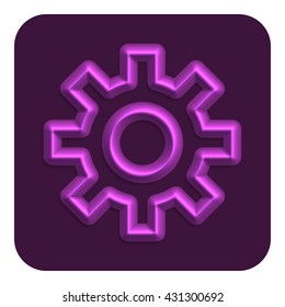 3d Line Neon Setting Web Icon, Purple Color. UI Icon.