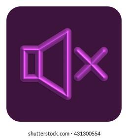 3d Line Neon Volume Web Icon, Purple Color. 