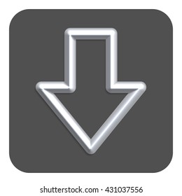 3d Line Neon Web Arrow Icon, Gray Color. Vector Icon.