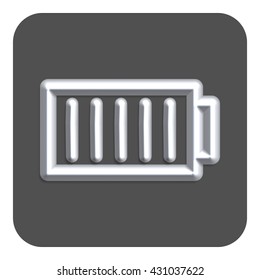3d Line Neon Web Battery Icon, Gray Color. Vector Icon.
