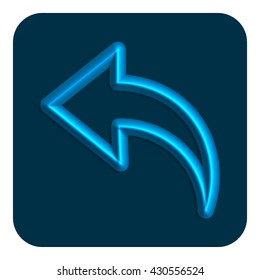 3d Line Neon Web Icon Arrow, Blue Color