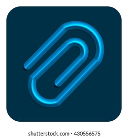 3d line neon web icon clip blue color