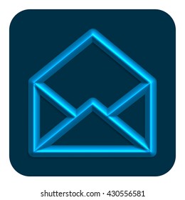 3d line neon web icon blue color