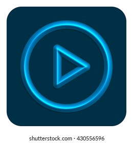 3d line neon web icon blue color