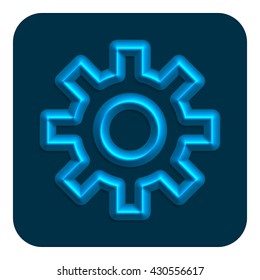 3d line neon web icon blue color