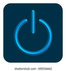 3d line neon web icon power blue color