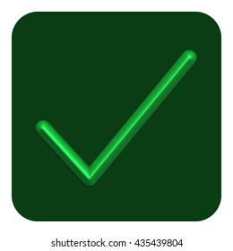 3d line neon web icon green color