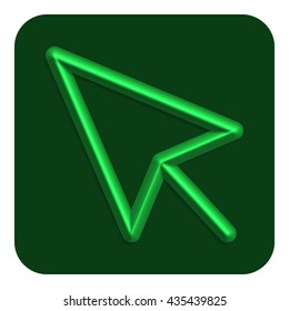 3d line neon web icon green color