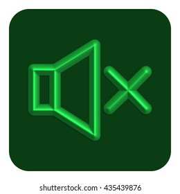 3d line neon web icon green color