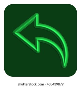 3d line neon web icon green color